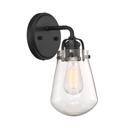 Elliott One Light Wall Sconce in Matte Black