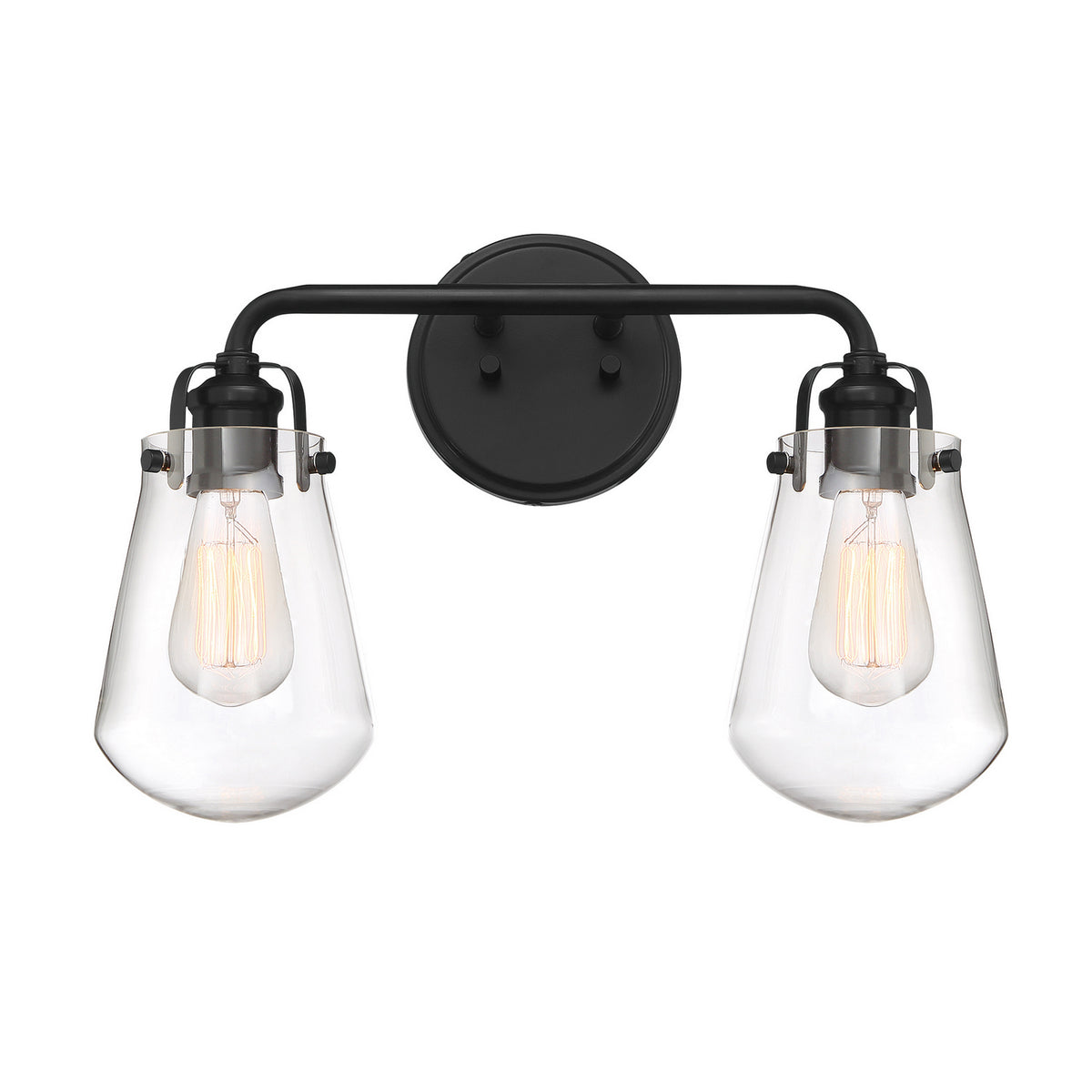 Elliott Two Light Bath Bar Vanity in Matte Black