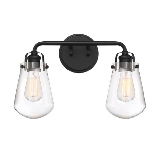 Elliott Two Light Bath Bar Vanity in Matte Black