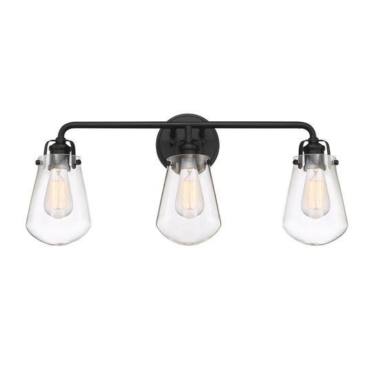 Elliott Three Light Bath Bar Vanity in Matte Black
