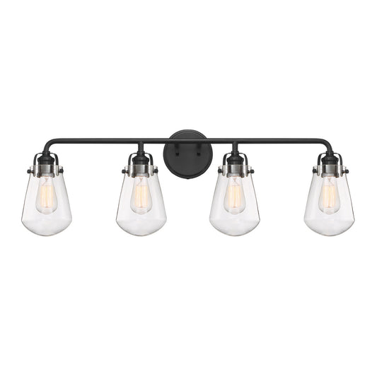 Elliott Four Light Bath Bar Vanity in Matte Black