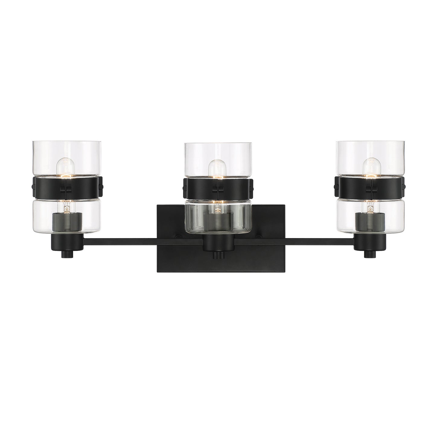 Midnight LA Three Light Vanity in Matte Black