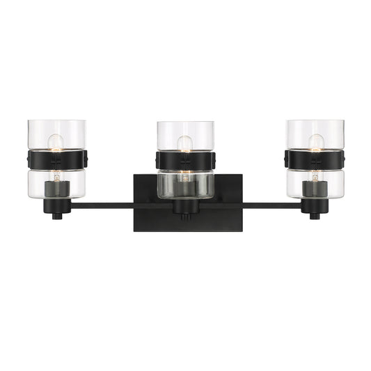 Midnight LA Three Light Vanity in Matte Black