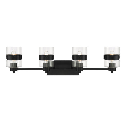 Midnight LA Four Light Vanity in Matte Black