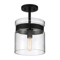 Midnight LA One Light Semi Flush Mount in Matte Black