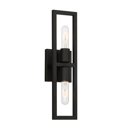 Urban Oasis Two Light Wall Sconce in Matte Black