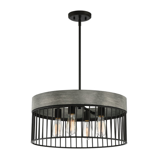 Aster Four Light Pendant in Matte Black