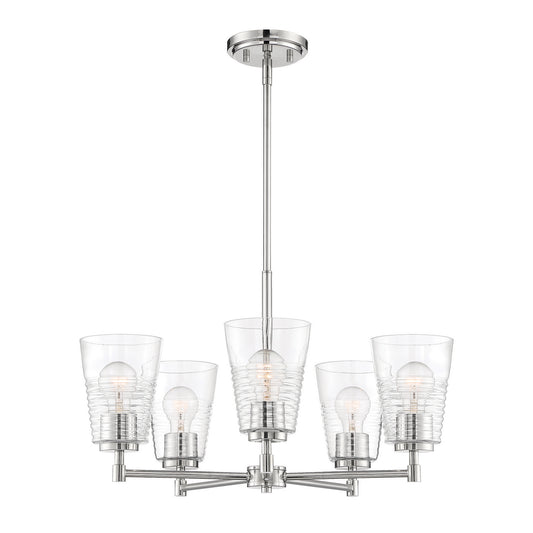 Ingo Five Light Chandelier in Polished Nickel