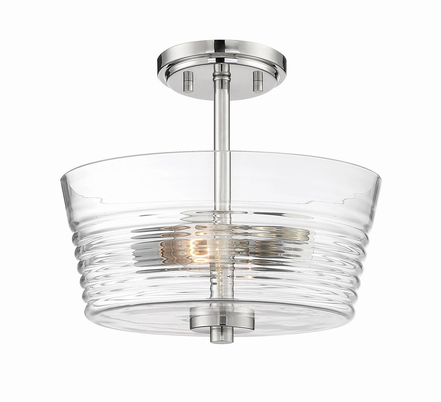 Ingo Two Light Semi Flush Mount in Polished Nickel