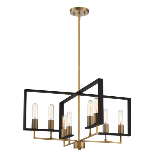 Chicago PM Eight Light Chandelier in Old Satin Brass