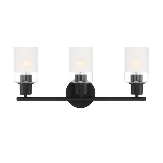 Cedar Lane Three Light Vanity in Matte Black