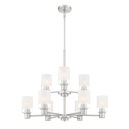 Cedar Lane Nine Light Chandelier in Brushed Nickel