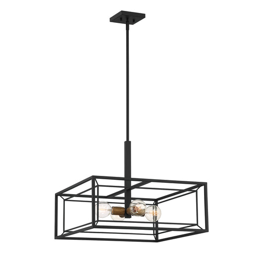 Within Four Light Pendant in Matte Black