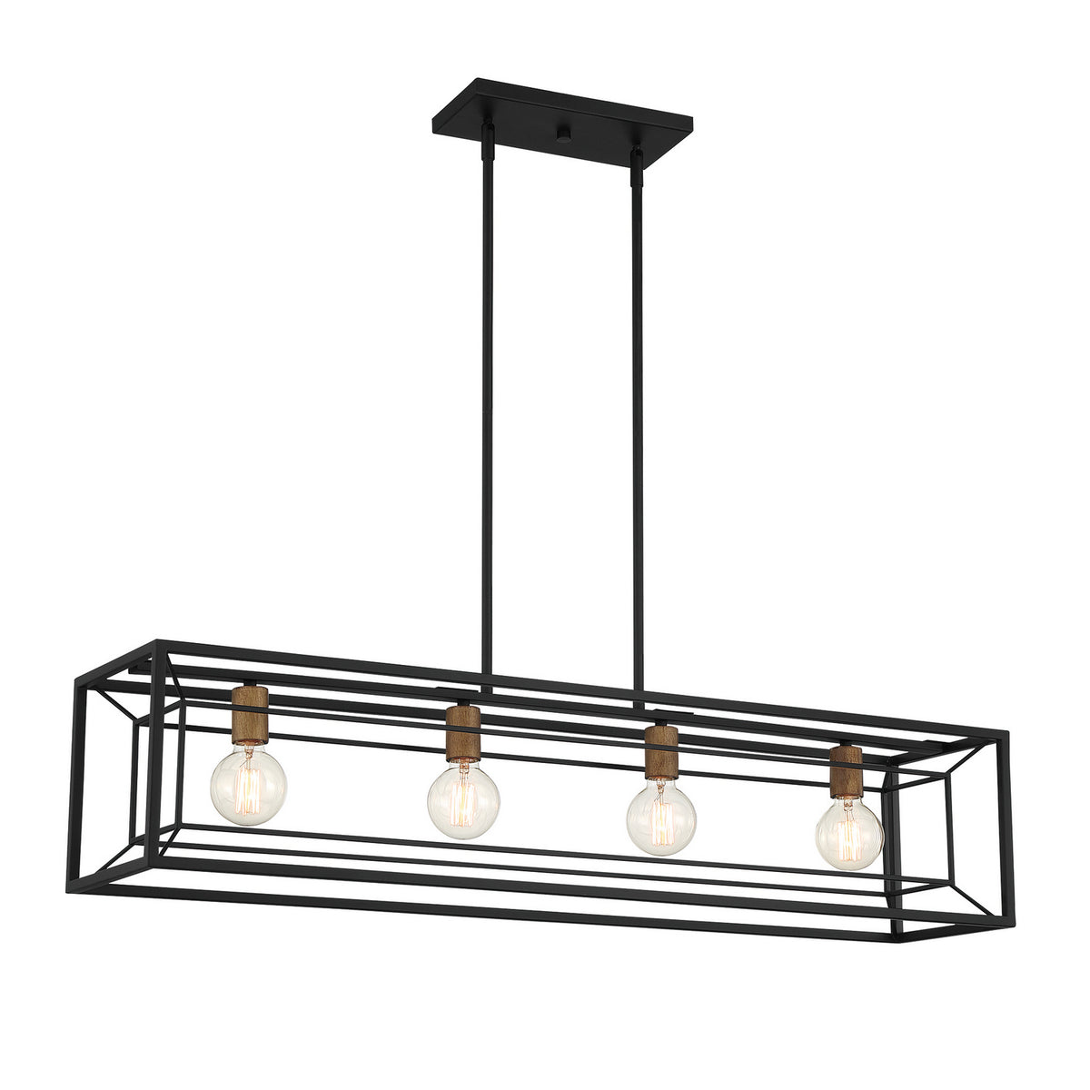Within Four Light Island Pendant in Matte Black