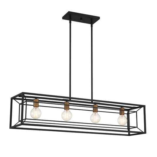 Within Four Light Island Pendant in Matte Black