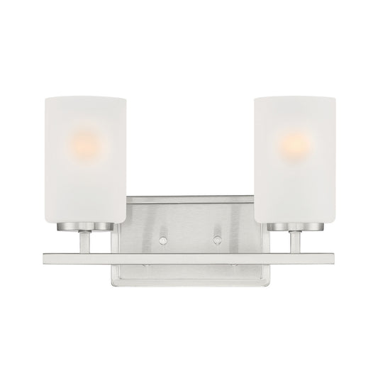 Carmine Two Light Vanity in Brushed Nickel