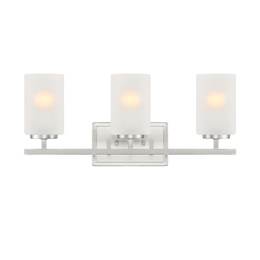 Carmine Three Light Vanity in Brushed Nickel