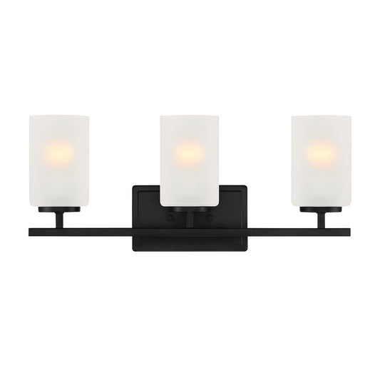 Carmine Three Light Vanity in Matte Black