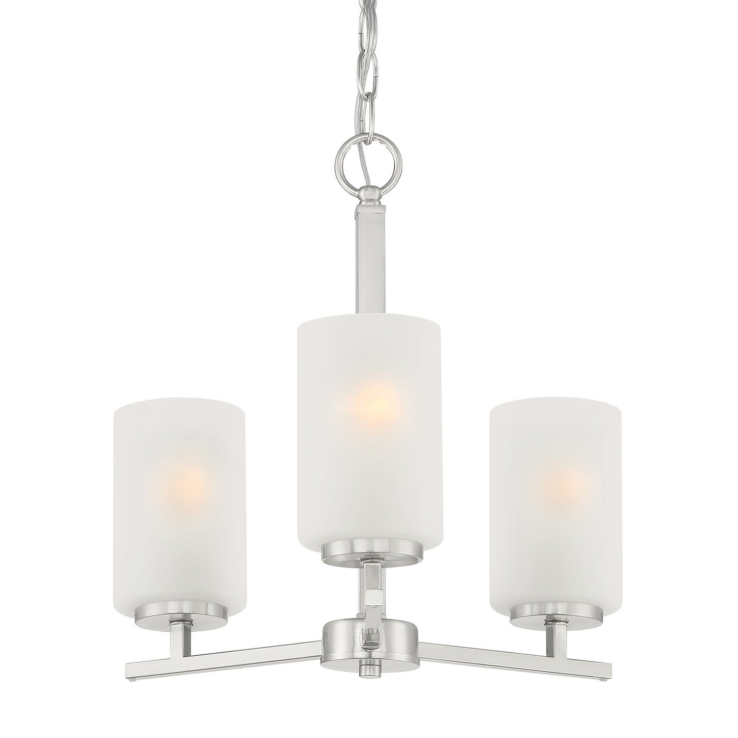 Carmine Three Light Chandelier in Brushed Nickel