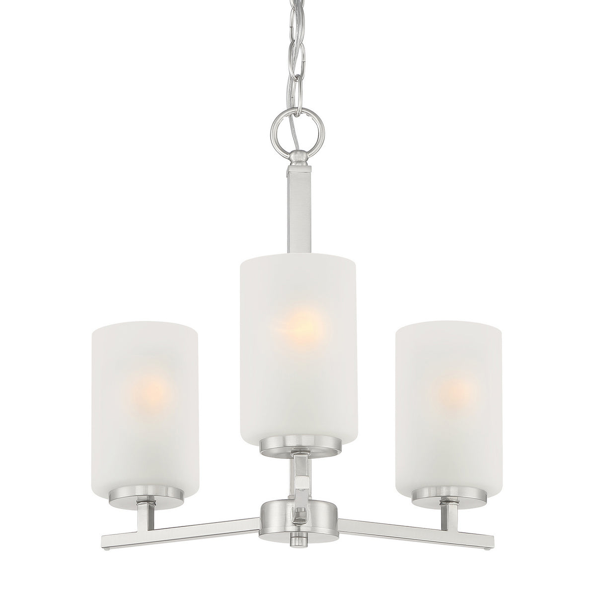 Carmine Three Light Chandelier in Brushed Nickel