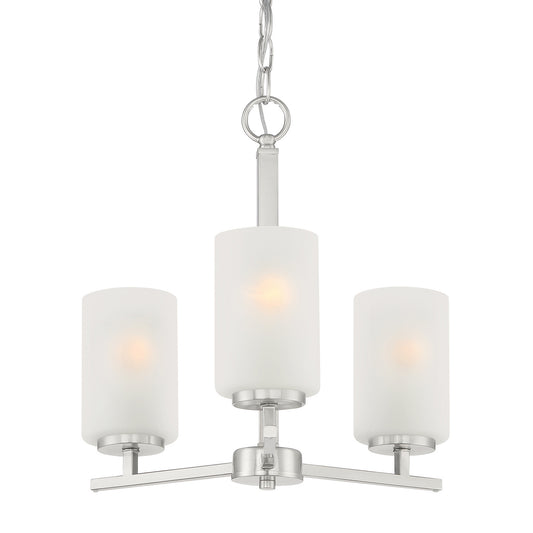 Carmine Three Light Chandelier in Brushed Nickel