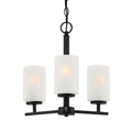 Carmine Three Light Chandelier in Matte Black