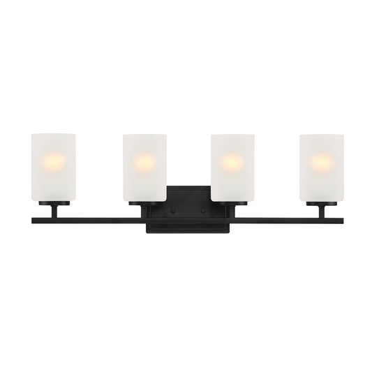 Carmine Four Light Vanity in Matte Black