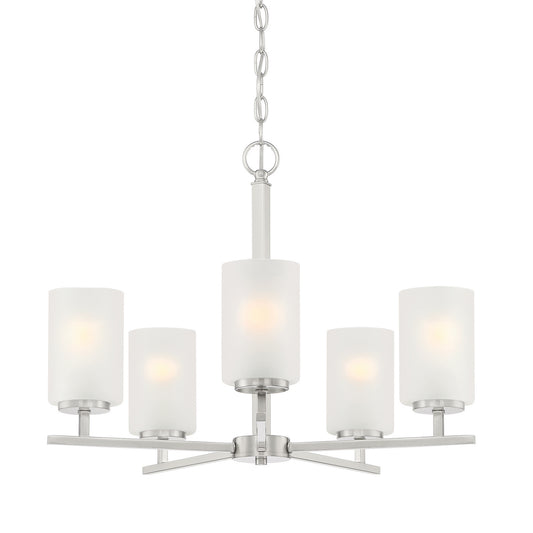 Carmine Five Light Chandelier in Brushed Nickel