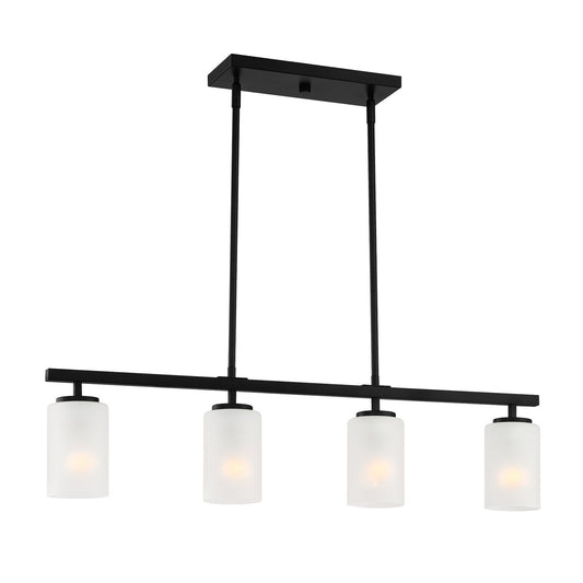 Carmine Four Light Island Pendant in Matte Black