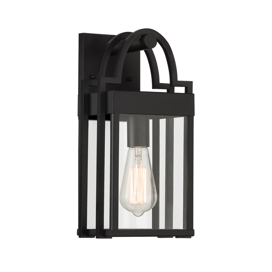 Monroe One Light Wall Lantern in Matte Black