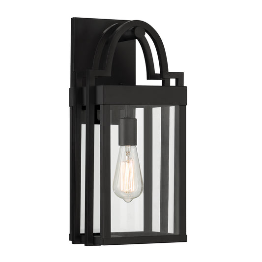 Monroe One Light Wall Lantern in Matte Black
