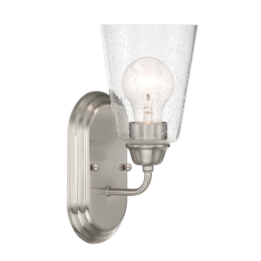 Zane One Light Wall Sconce in Brushed Nickel