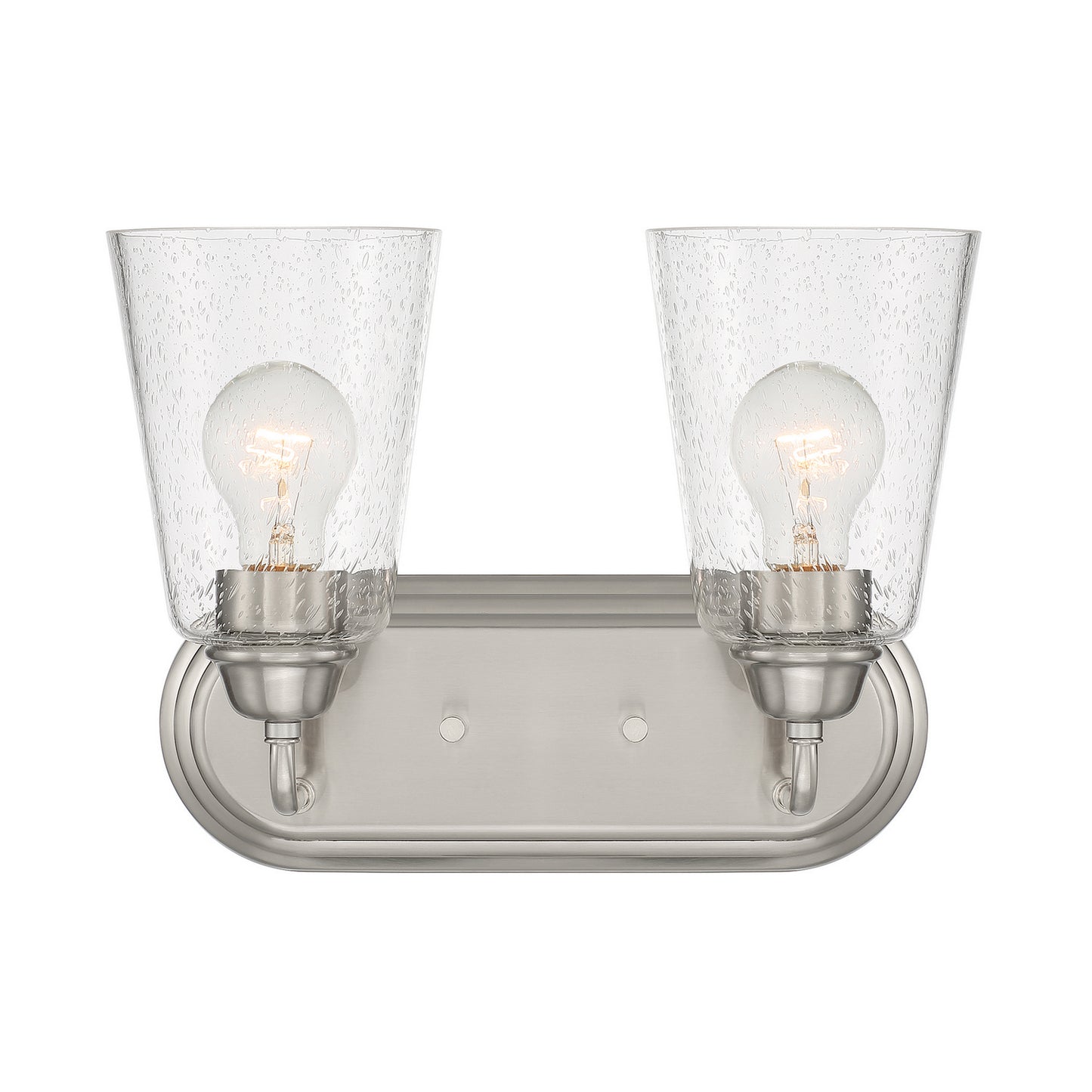 Zane Two Light Vanity in Brushed Nickel