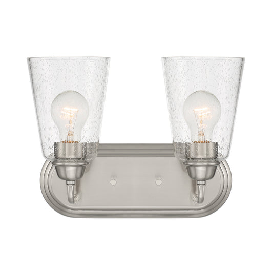 Zane Two Light Vanity in Brushed Nickel