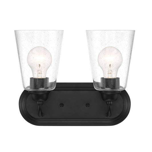 Zane Two Light Vanity in Matte Black