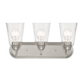 Zane Three Light Vanity in Brushed Nickel