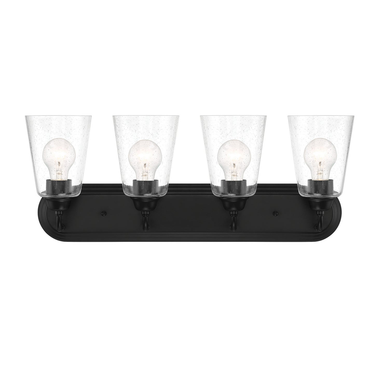 Zane Four Light Vanity in Matte Black