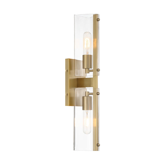 Latitude Two Light Wall Sconce in Brushed Gold