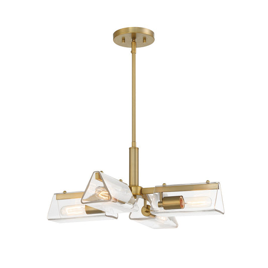 Latitude Four Light Chandelier in Brushed Gold