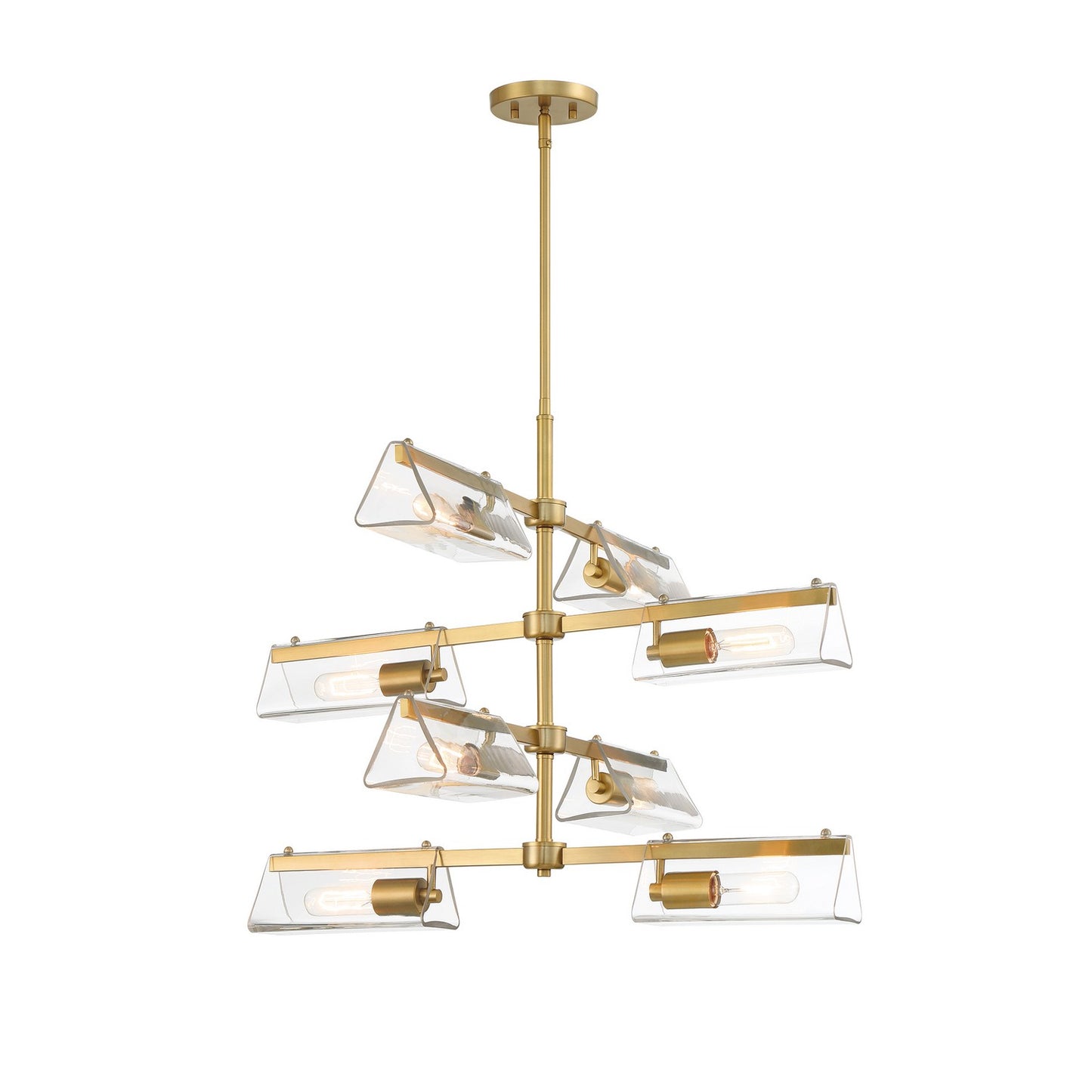 Latitude Eight Light Chandelier in Brushed Gold