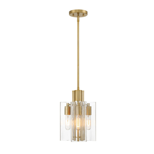 Latitude Three Light Pendant in Brushed Gold