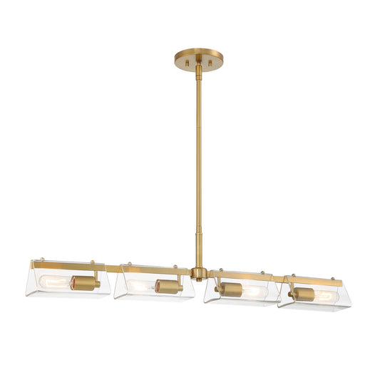 Latitude Four Light Island Pendant in Brushed Gold