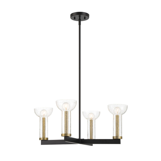 Nova Four Light Chandelier in Matte Black