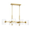 Aries Six Light Island Pendant in Brushed Gold