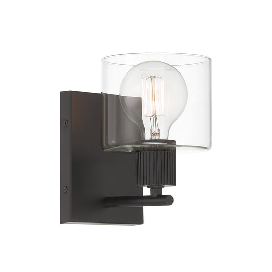Vibrato One Light Wall Sconce in Matte Black