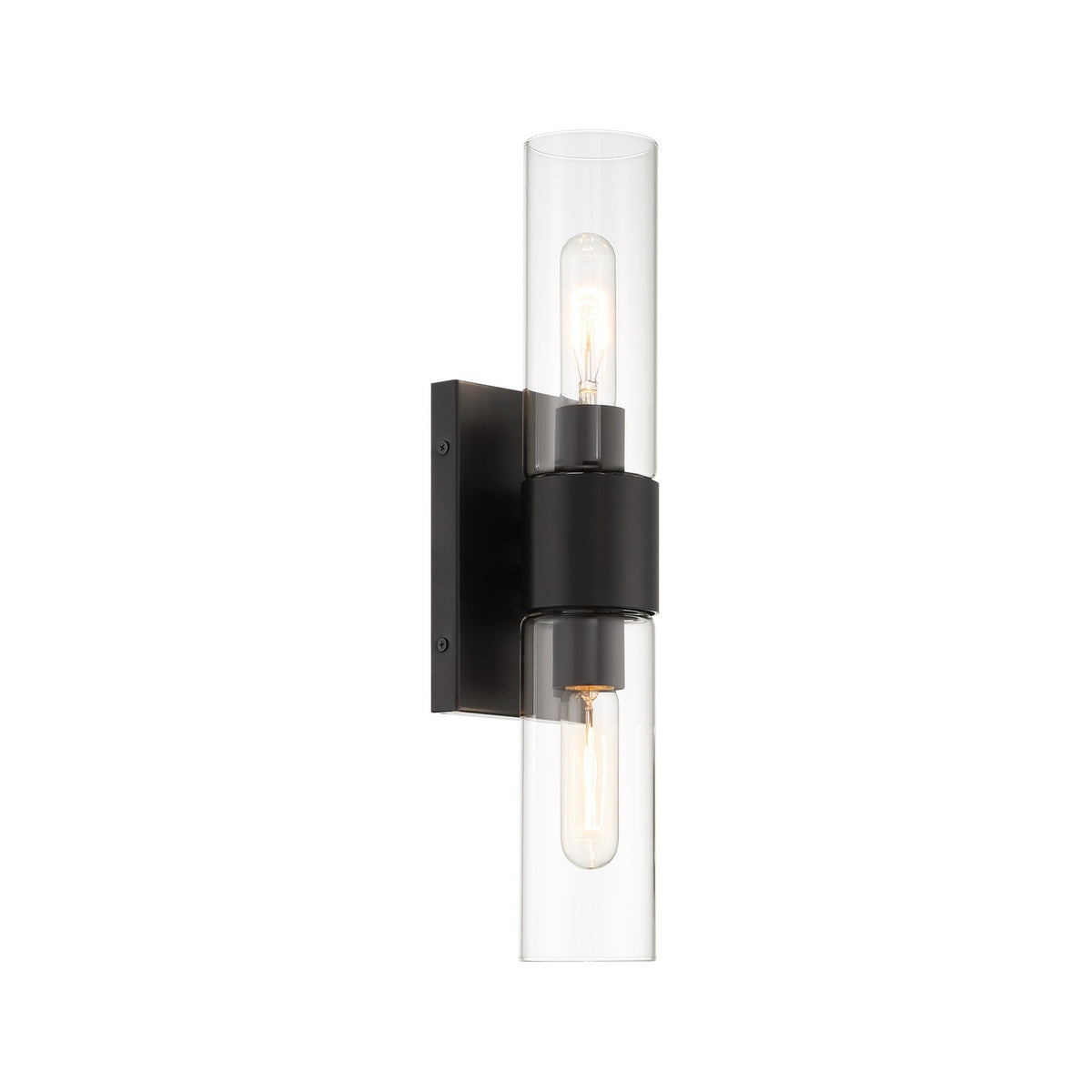 Anton Two Light Wall Sconce in Matte Black