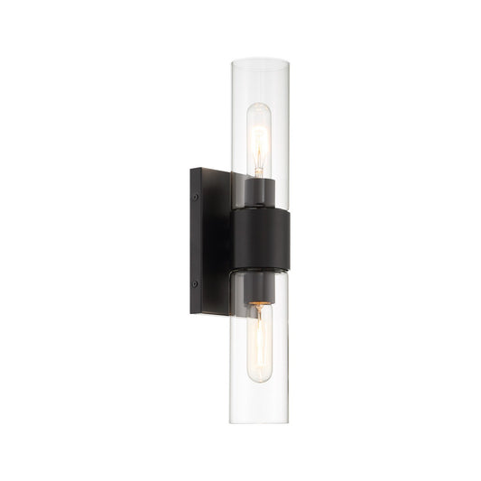 Anton Two Light Wall Sconce in Matte Black