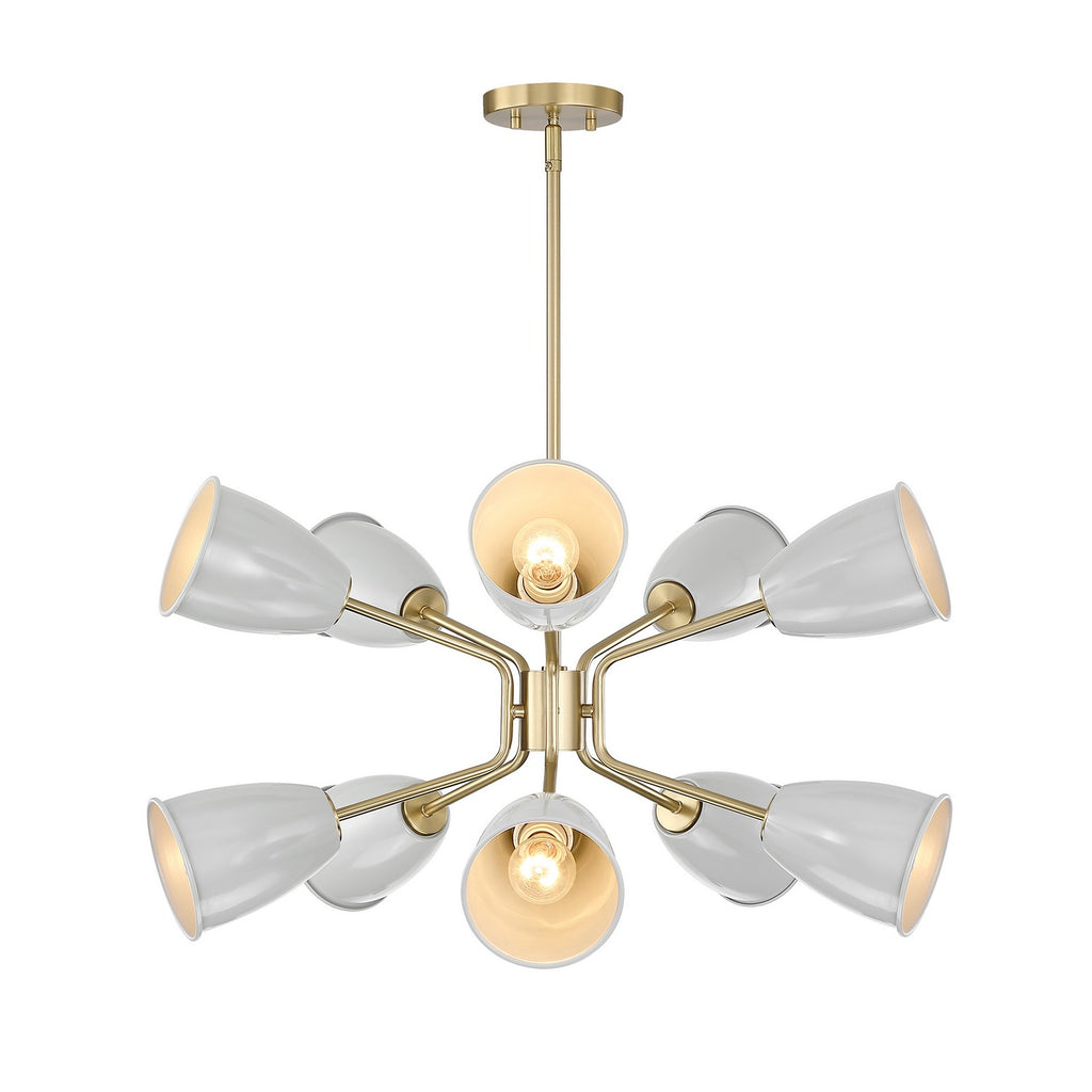 Biba Ten Light Chandelier in Brushed Gold