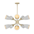 Biba Ten Light Chandelier in Brushed Gold