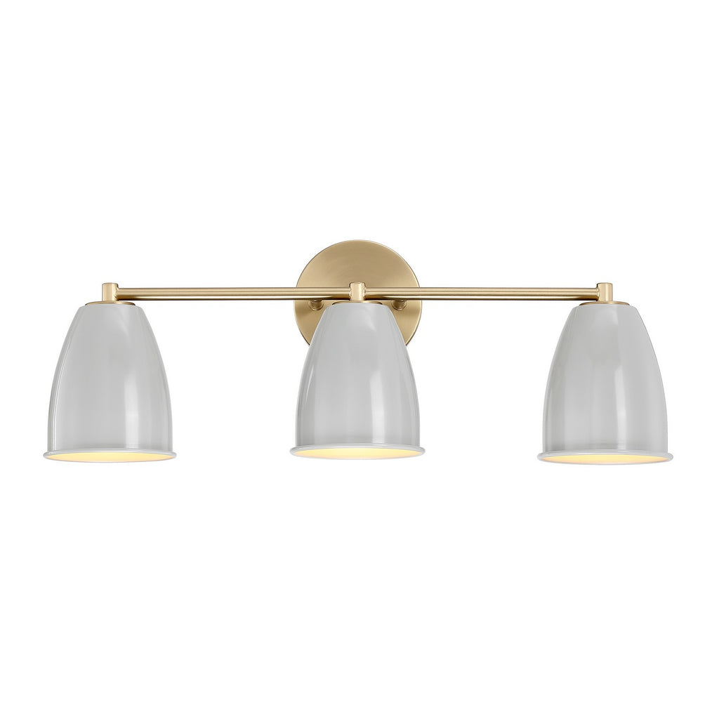 Biba Three Light Vanity in Brushed Gold
